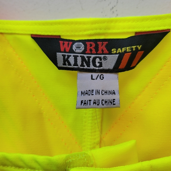 Work King By Tough Duck Safety Unlined Tricot Bib Size Large - Picture 5 of 9